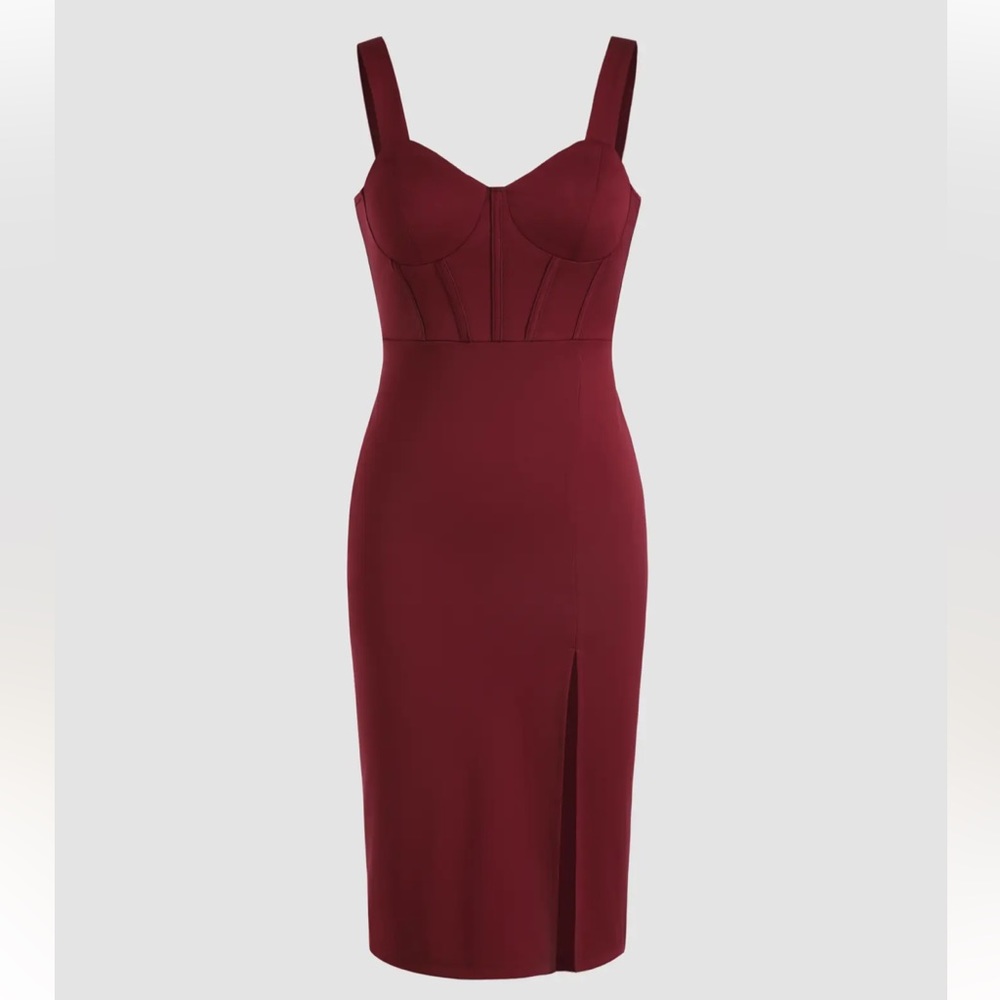 Cider bustier style bodycon midi dress